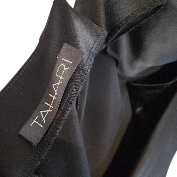 Tahari Dress Evening Drop Waist Cowl Neck Spagetti Strap Black Women Size 8 - Picture 10 of 16